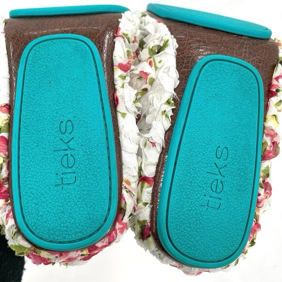 Tieks Rose Garden Fabric Floral Leather Flats Bridal Shower Spring Shoes Size 6 - Picture 10 of 10